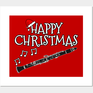 Christmas Clarinet Clarinetist Musician Santa Hat Xmas 2022 Posters and Art